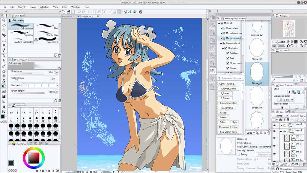 Clip Sutiod Paint interface (previously known as Manga Studio 5)