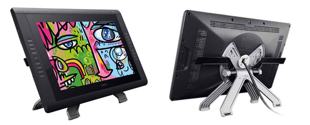 El soporte de la Cintiq 22HD es especial, ya que permite inclinar y rotar la tableta