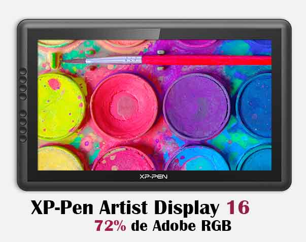 En la XP-Pen 16 (versión anterior) el gamut de color es 72% de Adobe RGB