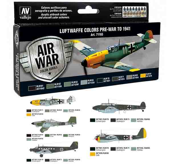 Pinturas para modelismo con aerógrafo Vallejo Model Air serie Air War Color