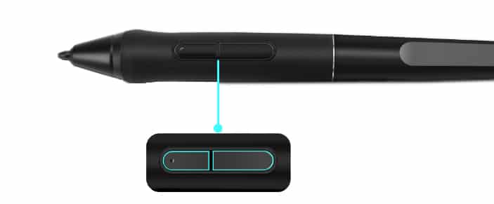 Side buttons on the PW500 pen on the Huion Kamvas Pro 22