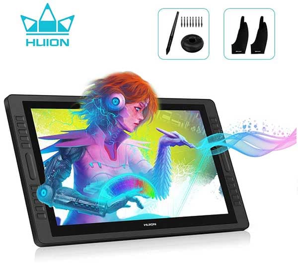 Huion Kamvas Pro 22 with drawing glove