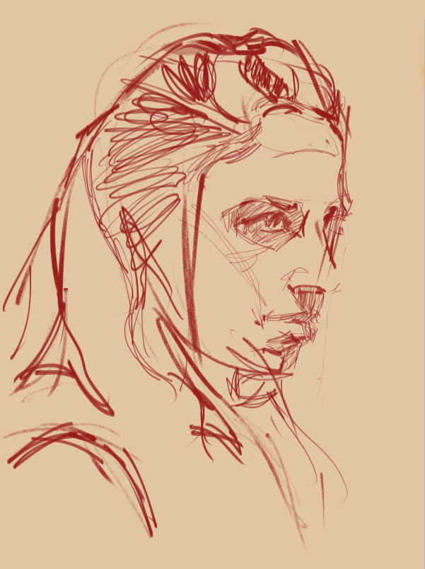 Portrait process step 1, Line drawing