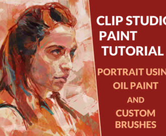 Clip Studio Paint Tutorial Portrait Female Oil and Custom Brushes